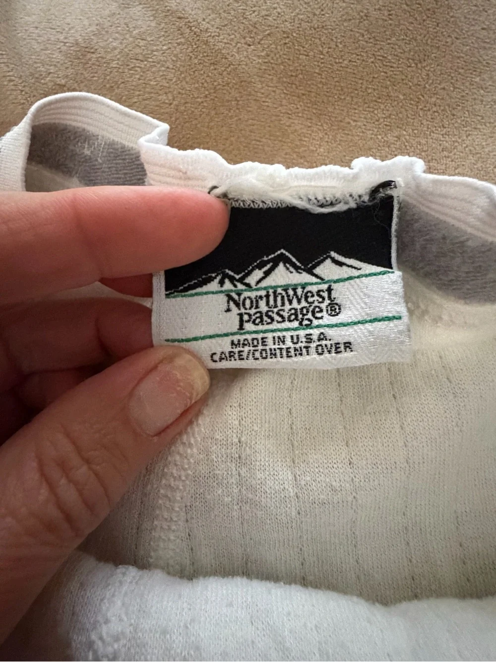 Northwest Passage Cream Thermal Washable Wool Long Johns Base Layer Men’s Medium